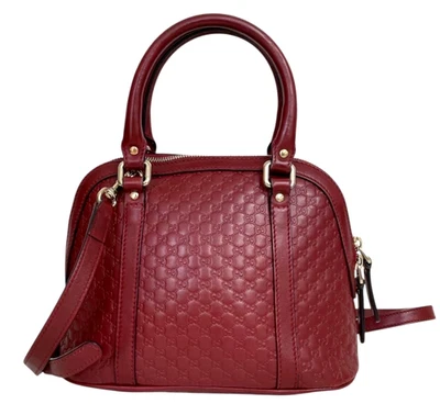 Auténtico bolso de hombro Gucci GG Micro Shima de cuero bidireccional 4969 rojo 9,4 pulgadas Foto 1 de 4