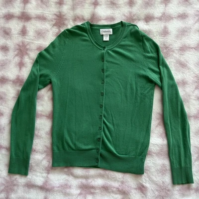Cárdigan Chadwicks verde cuello en V abotonado talla pequeña/mediana Foto 1 de 4
