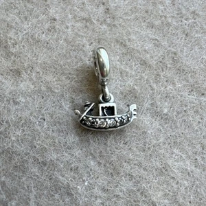 Pandora Sterling Silver CZ Stones Gondola Dangle Charm Venice Italy Vacation - Picture 1 of 9