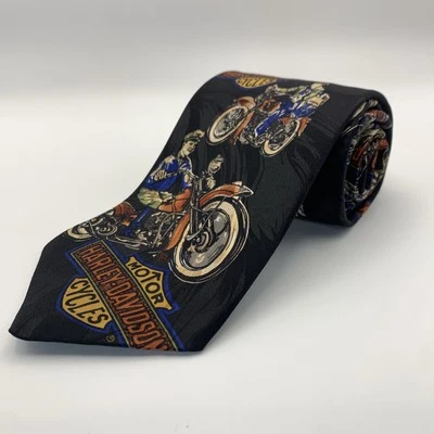 "Corbata Harley Davidson estilo RM de colección motocicleta antigua 3 1/2" de ancho x 59 1/2"" L motociclista" Foto 1 de 4