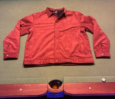 Chaqueta abotonada polar pana roja arcilla The North Face XL para hombre Foto 1 de 4