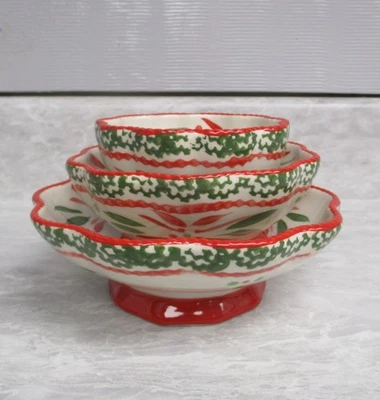 Temptations by Tara Rojo Blanco Verde Temporada 3 Piezas Cuencos Anidación Foto 1 de 4