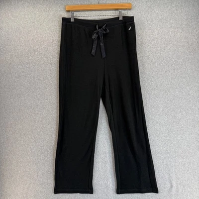 Pantalones de salón Nautica para mujer medianos M negros pantalones de pijama con cordón Foto 1 de 4