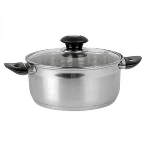 Olla De Acero Inoxidable 20Cm Con Tapa De Vidrio - Imagen 1 de 1