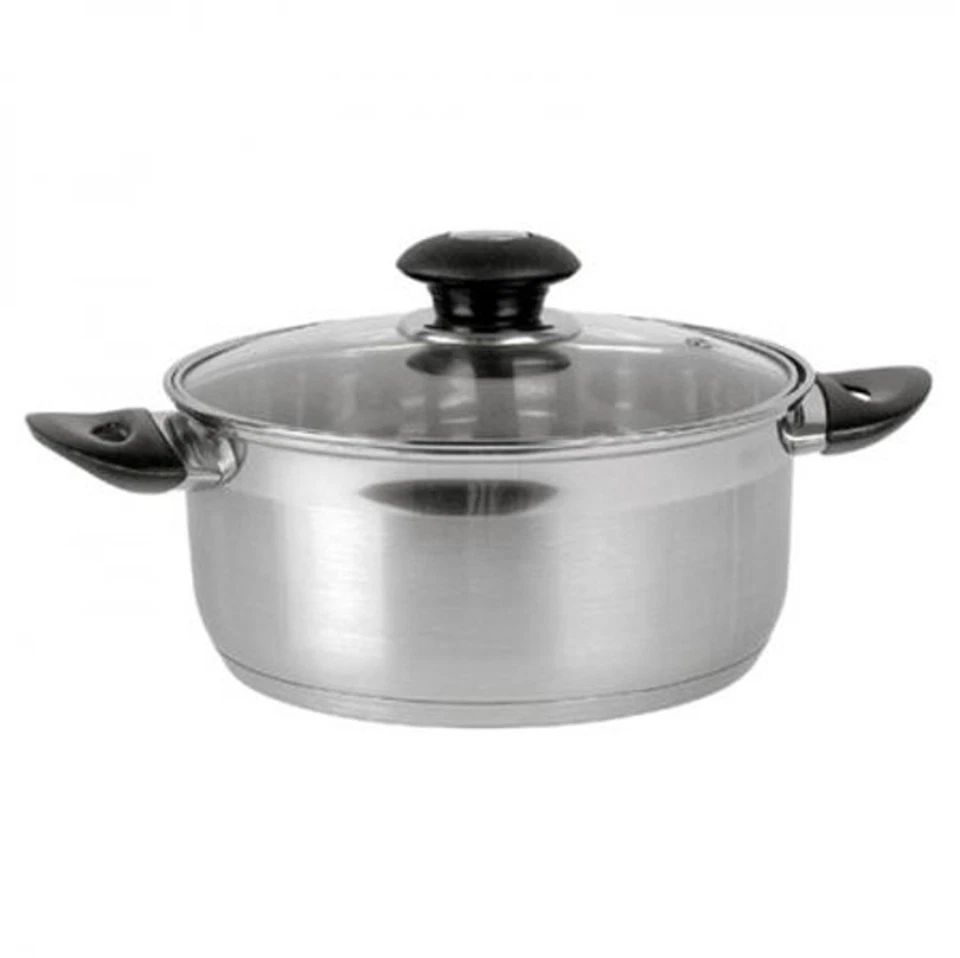 Olla De Acero Inoxidable 20Cm Con Tapa De Vidrio - Imagen 1 de 1