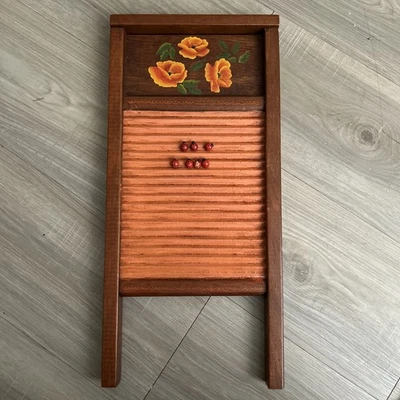 Vintage Hand Painted Washboard National Washboard Co #442 Laundry Room Decor 18” - Image 1 of 4