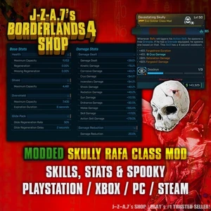 Borderlands 4✨ MODDED CRAZY SKULLY CLASSE RAFA MOD BL4 ✅PC-PS-XBOX✨ - Foto 1 di 5