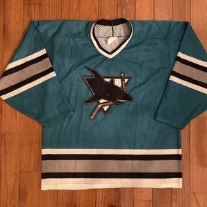 Vintage Mens San Jose Jersey Sharks CCM Maska blue Large - Picture 1 of 10