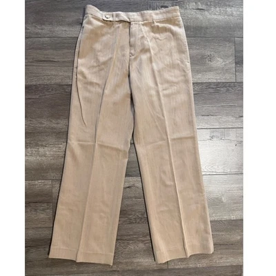 Pantalones de vestir para mujer Lauren Ralph Lauren color tostado a rayas mezcla de seda pierna ancha talla 8 Foto 1 de 4