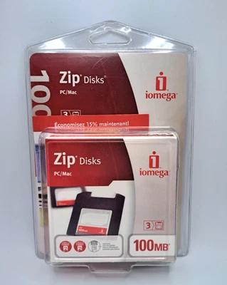 3 Pack iomega Zip Disks 100 MB Mac/PC Factory Sealed FREE SHIPPING - Image 1 of 4