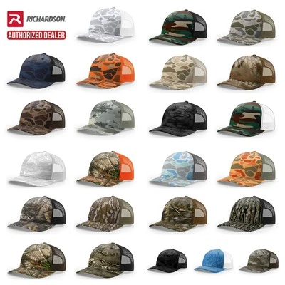 Richardson Camo Printed 112 Five Panel Trucker Hat - Image 1 of 2