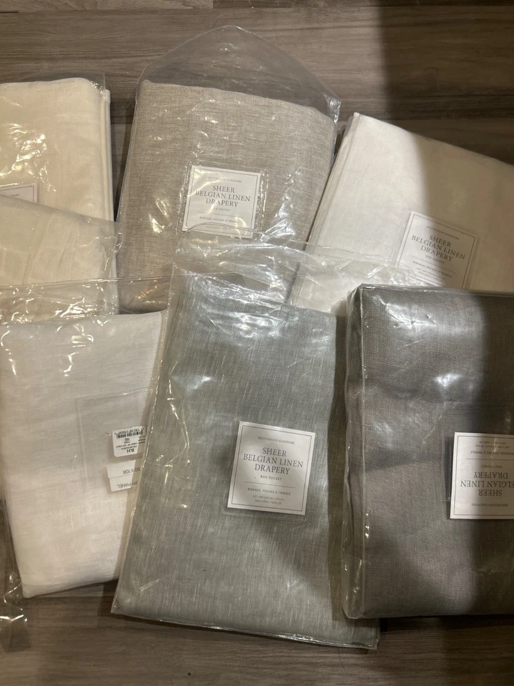 New Restoration Hardware Sheer Belgian Linen Drapery Rod Pocket - Image 1 of 1