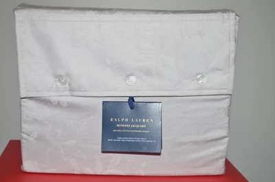 Sábana Ralph Lauren Algodón Orgánico Bethany Jacquard King AJUSTADA Plateada - Nueva con Etiquetas $245 Foto 1 de 4