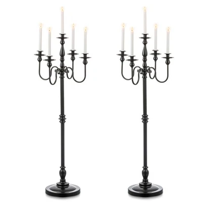 Candelabro de piso: Juego de 2 candelabros negros de 48 pulgadas Hallowee... Foto 1 de 4