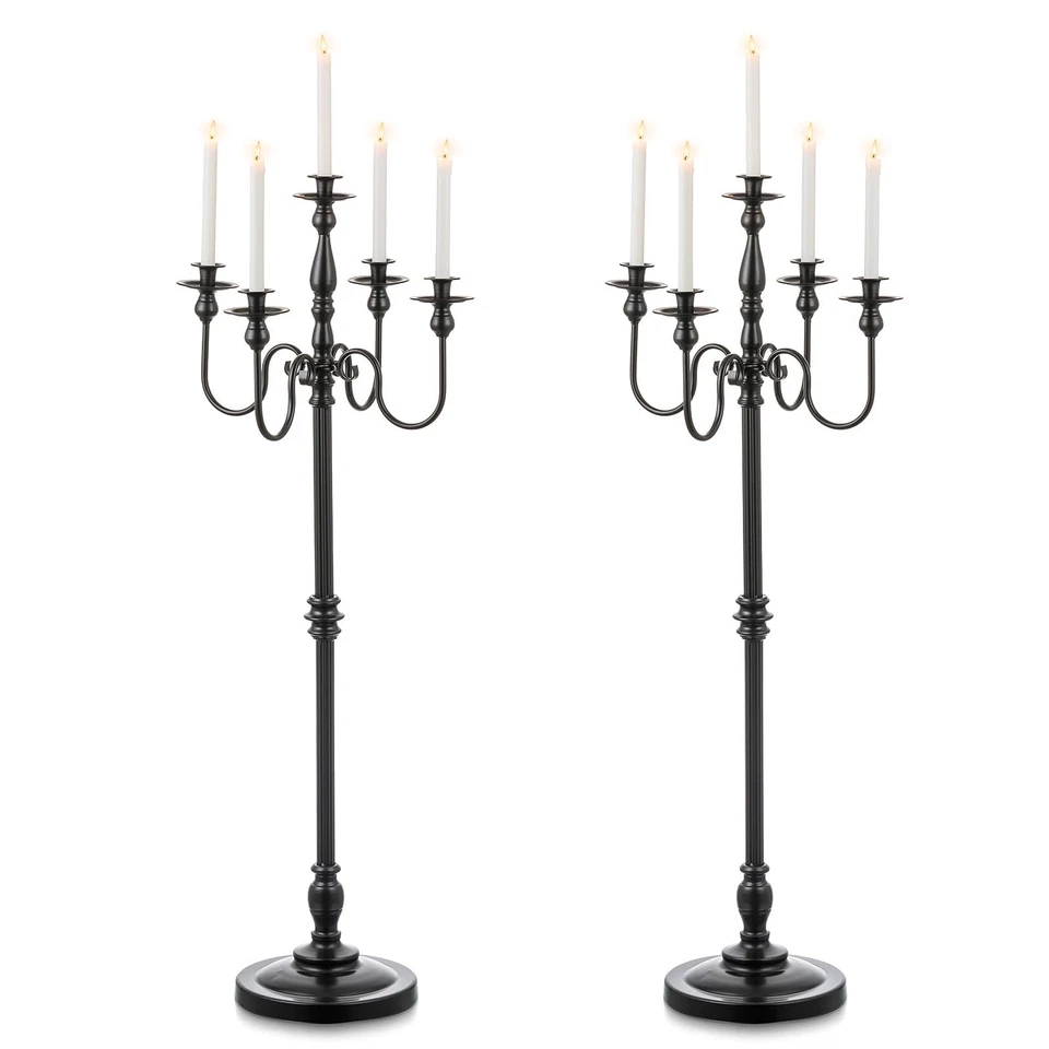 Candelabro de piso: Juego de 2 candelabros negros de 48 pulgadas Hallowee... Foto 1 de 4
