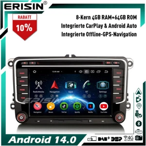 64GB Android 14 GPS Autoradio DVD für VW T6 Crafter Polo Amarok Caddy ŠKODA Yeti - Bild 1 von 24