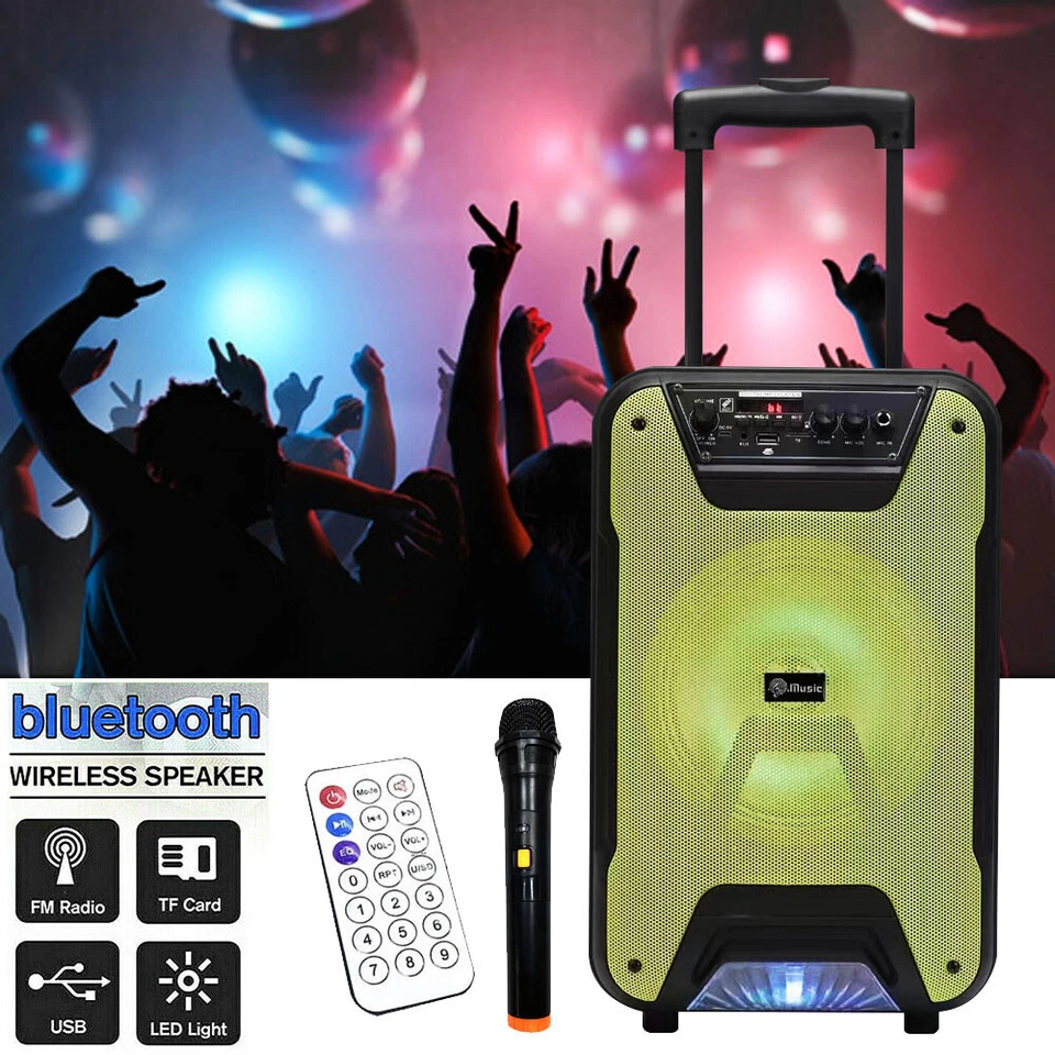 3000W 8" Altavoz Bluetooth Subwoofer Bajo Pesado Sistema de Sonido Fuerte Fiesta + Micrófono Foto 1 de 4