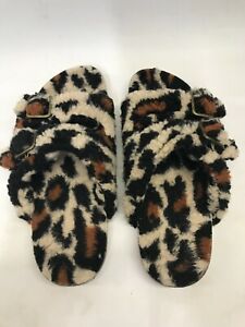 Womens Fuzzy Fluffy Slippers Memory Foam Indoor Outdoor Flat Straps Sandals