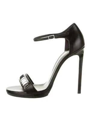 Sandalias YVES SAINT LAURENT de cuero negro con detalles tachonados talla 9 IT 39 muy buenas Foto 1 de 4