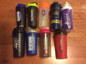Shaker Cup Bottles for Protein Powder Supplements Nutrition CHOOSE - Picture 1 of 35