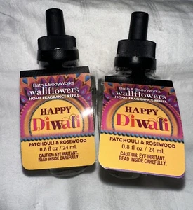 Bath & Body Works Happy Diwali Patchouli & Rosewood Wallflower Refills Set of 2 - Picture 1 of 1