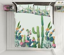 3D Green Cactus NAO11191 Bed Pillowcases Quilt Duvet Cover Set Queen King Fay