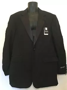 Stafford Essential Black Worsted Wool Classic Fit 1 Button Tuxedo Jacket 42L Tux - Bild 1 von 6