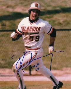 PETE INCAVIGLIA OKLAHOMA STATE COWBOYS CHOF 07 ACTION SIGNED 8x10 - Picture 1 of 1