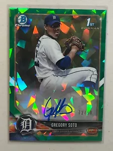 Gregory Soto 2018 Bowman Chrome 72 /99 Green Atomic Refractor 1st Auto Autograph - Picture 1 of 2