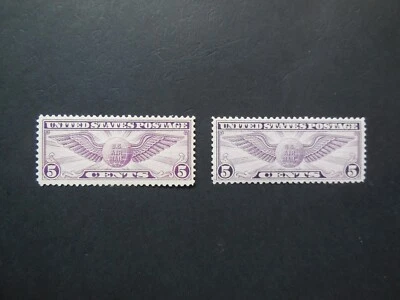 #C12 C16 5c Winged Globes  MNH OG VF CV $26 #1 "includes New Mounts" - Image 1 of 4