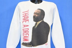 vtg 90s MARTIN LUTHER KING I HAVE A DREAM SPEECH GLITTER SWEATSHIRT YOUTH XL  - Picture 1 of 5