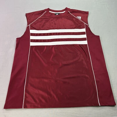 Camiseta sin mangas Adidas vintage para hombre XL roja deslumbrante brillante gimnasio adulto Foto 1 de 4