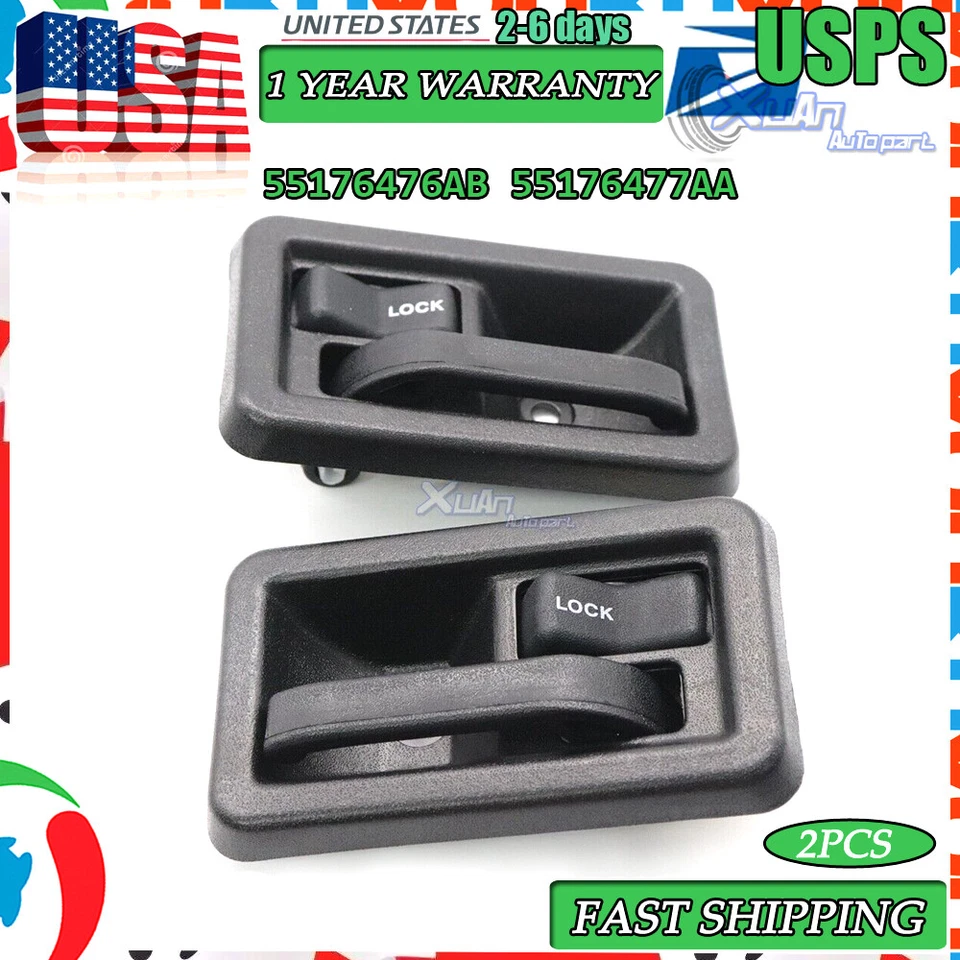 Manija de puerta interior delantera izquierda y derecha EE. UU. para Jeep Wrangler TJ 1997-2006 nueva Foto 1 de 4