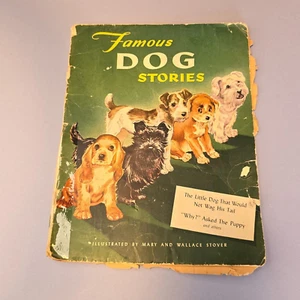 Famous Dog Stories Illustrated Childrens Book Classic Canine Tales Vintage 1944 - Picture 1 of 16