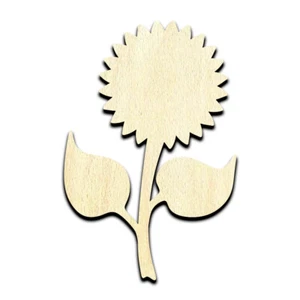 Sunflower Laser Cut Out Unfinished Wood Shape Craft Supply - Picture 1 of 6