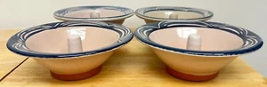 SET 4 The Original Apple Baker Baking Dish Tan Blue Swirl Stoneware Paris, Maine - Picture 1 of 4