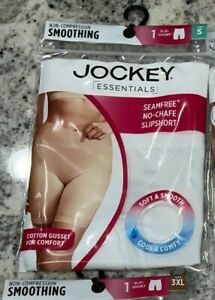 Jockey Essentials Seamfree No Chafe Slipshort White Soft Smooth Cool Comfy NEW