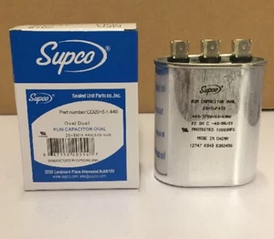 SUPCO CD20+5X440 OVAL DUAL RUN CAPACITOR (20+5 MFD X 440VAC) - Picture 1 of 3
