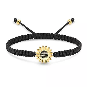 Sunflower Cremation Urn Bracelet for Ashes for Women Girls Gold-Black - Picture 1 of 7