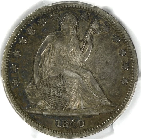 🌚❤️‍🔥🗽🦅🇺🇸😍PCGS XF45 1840 SMALL LETTER SEATED LIBERTY HALF DOLLAR Cover