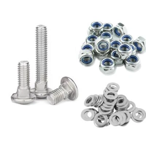 Perno de carro cuadrado de taza M5 M6 M8 con arandela de tuerca Nyloc A2 acero inoxidable - Imagen 1 de 3