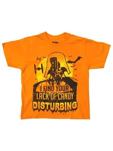 Star Wars Boys Orange Halloween Darth Vader Lack of Candy Tee Shirt - Picture 1 of 1