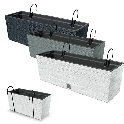 Blumenkasten mit Halter Balkonkasten 3D-Wellenmuster Elegant (3Farben; 2 Größen) - Bild 1 von 4