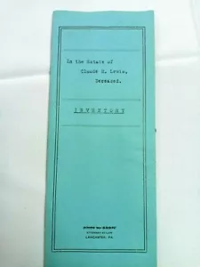 Vintage 1918 Estate Settlement Orphans Court Little Britain Lancaster County PA - Picture 1 of 4