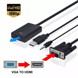3 in 1 VGA zu HDMI Adapter Kabel Konverter USB Audio Video 1080P UHD TV Monitor - Bild 1 von 11