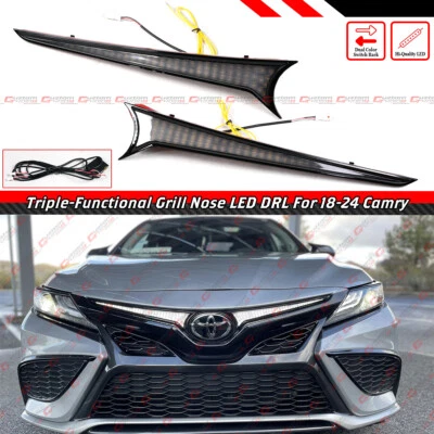 适用于 2018 - 24 丰田 CAMRY SE XSE 前置发动机烤架鼻序列 LED 灯条 — 第 1/4 张图片