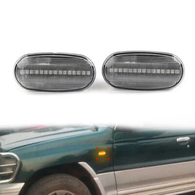 Sequential LED Side Marker Lights Turn Signal Clear For Mitsubishi L200 1996-05 Foto 1 de 4