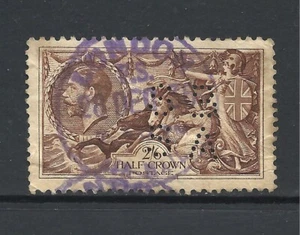 GREAT BRITAIN SCOTT 222 USED VF - 1934 2sh6p DK BRWN BRITANNIA ISSUE CV $25 - Picture 1 of 2