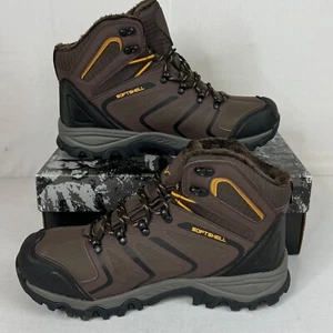 NORTIV 8 Mens Ankle High Waterproof Hiking Boots Sz 11 Brown Sherpa Lined NEW - Picture 1 of 9