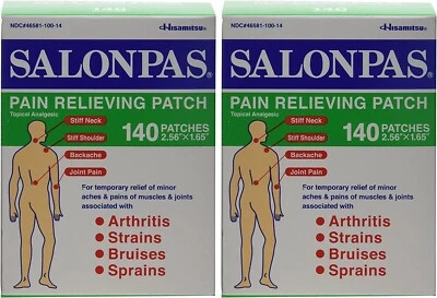 SALONPAS Pain Relieving Patches  2 Box’s 280 patches 2/28 Made in Japan - image 1 of 4